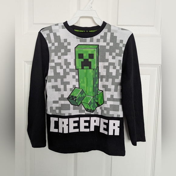 Minecraft Creeper Kids (Size 6) Long Sleeve Shirt - Picture 1 of 3
